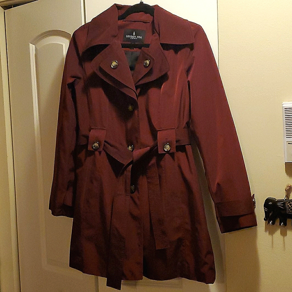 London Fog Mulberry Hooded Trench Coat